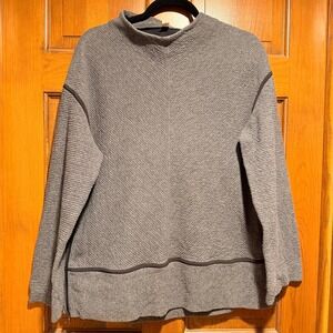 Lululemon On Repeat Mock Neck Grey Side Zip Pullover Sweater Womens 12